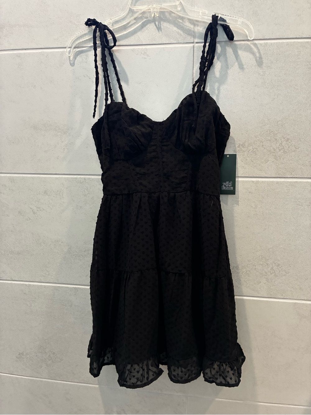 Wild Fable Black Tie-Shoulder Mini Dress NWT Small